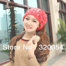 1 шт.) новая зимняя коллекция 2013 года, Южная Корея, вязаная шапка, милая и теплая шапка, женский шарф, 6 цветов
