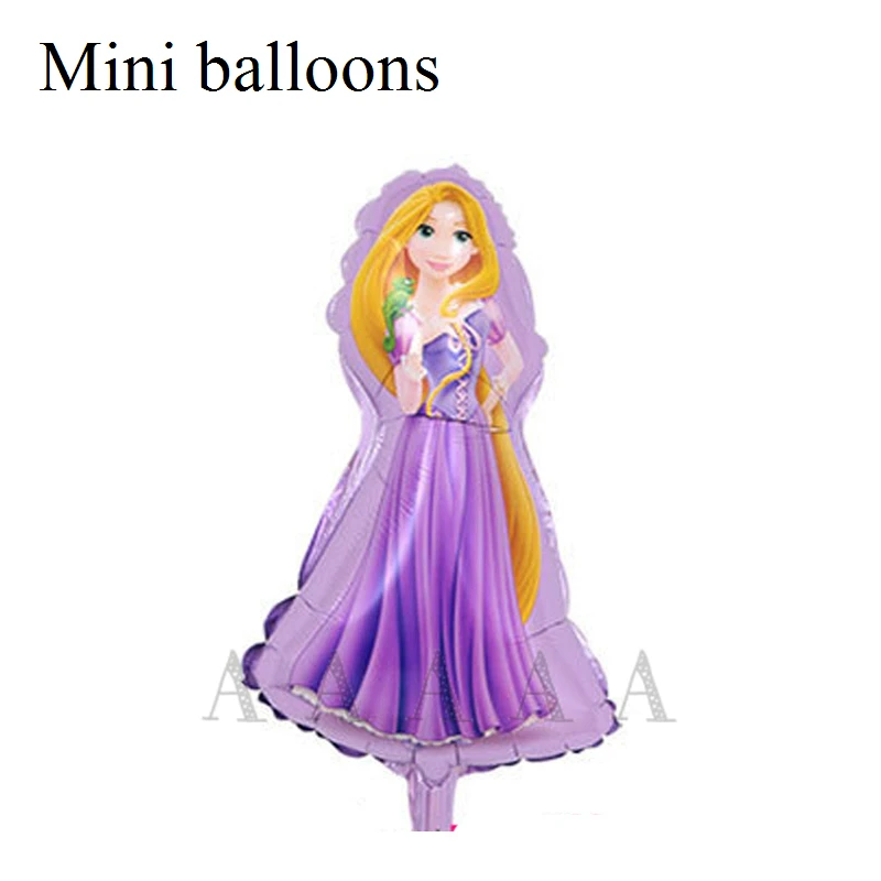 

100pcs baby toy mini size Princess Rapunzel foil balloons mini Rapunzel for girl Birthday balloons Party supplies