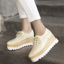 PXELENA/женские оксфорды в британском стиле, на шнуровке, на толстой подошве, в стиле панк-рок, готика, на толстой резиновой подошве, женская обувь на плоской платформе, с квадратным носком, весна