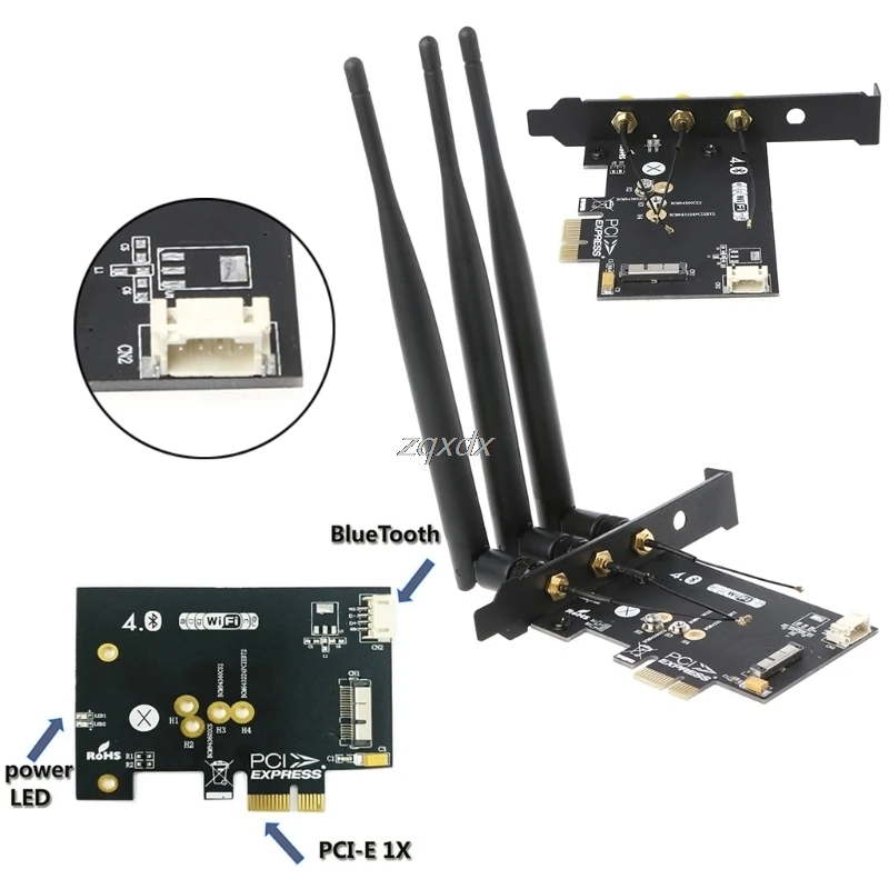 WiFi+ Bluetooth 4.0 Wireless Card To Mini PCI-E 1X Adapter For PC/Hackintosh Whosale&Dropship