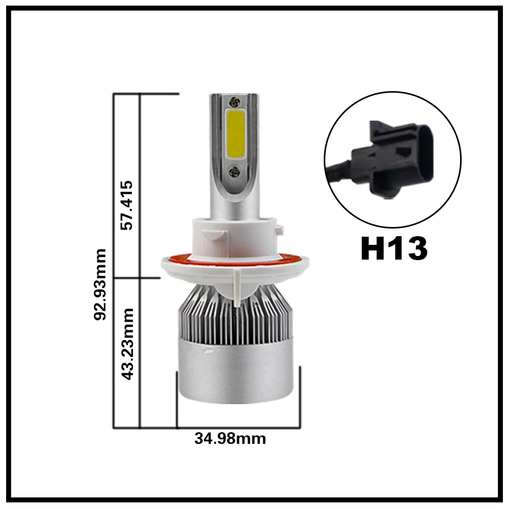 2 шт. супер яркий H7 H4 LED H11 H1 H8 H11 лампы 72 Вт Фары для автомобиля авто Светодиодная лампа с вентилятором автомобильные светодиодные 6000 К Белый 12 В автомобильной AJ