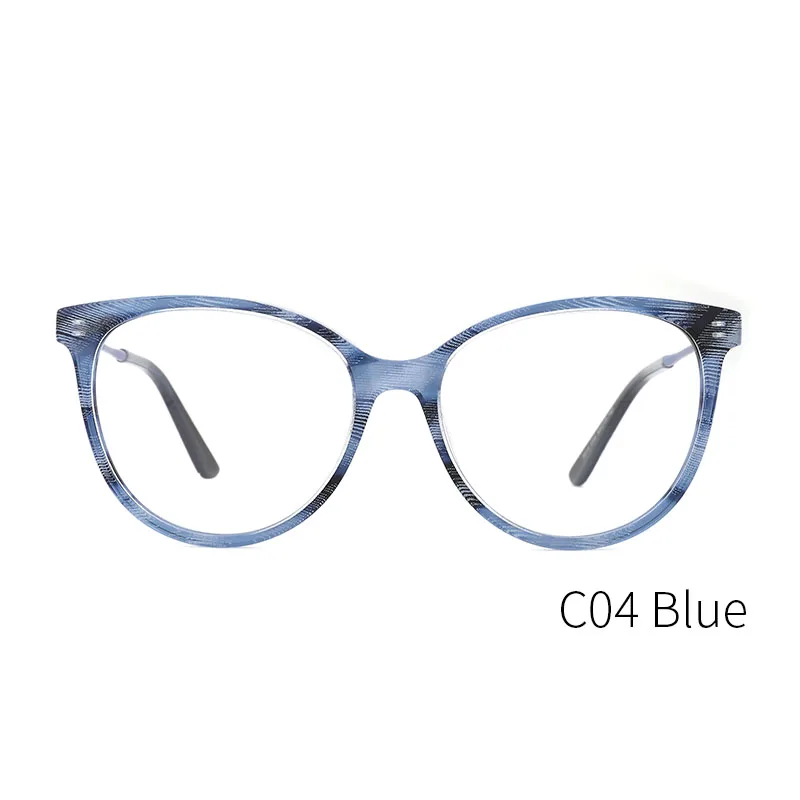 Acetate Women Round Glasses Frame Plaid with Gold powder Fashion Eyeglasses Frame For Women Beautiful and High Quality #9014
