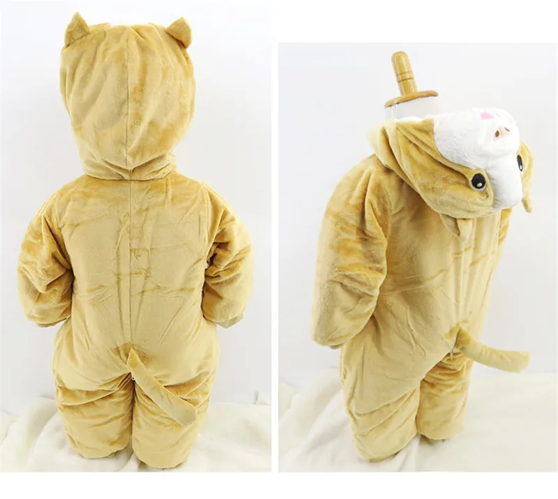 2017 Winter New Baby Clothing Cartoon Lion Head Zipper Baby Rompers Kids Boy Girl Cute Christmas Clothes Free Drop Shipping04