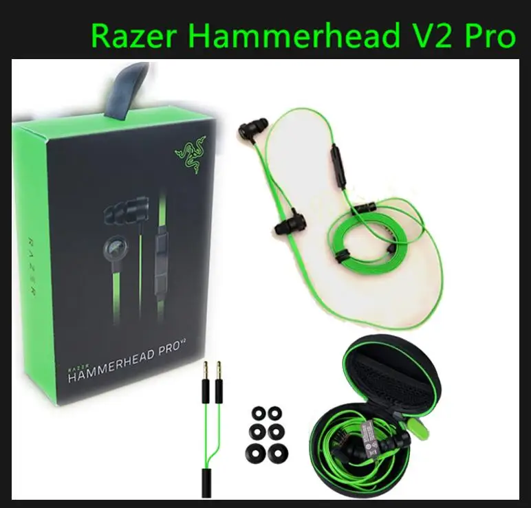 Razer Hammerhead V2 Pro Earphone With Microphone In Ear Gaming Headsets Noise Isolation Stereo dota2 LOL