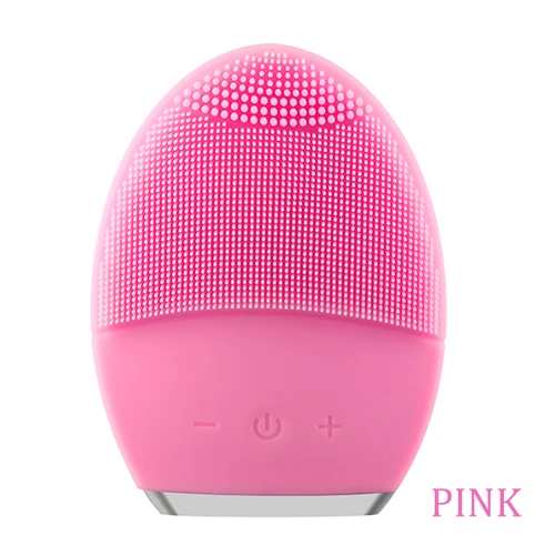 Электрическая Очищающая щетка для лица, силиконовая звуковая вибрация, очиститель глубоких пор, Очищение тела, водонепроницаемый массаж, уход за лицом, красота - Цвет: Pink