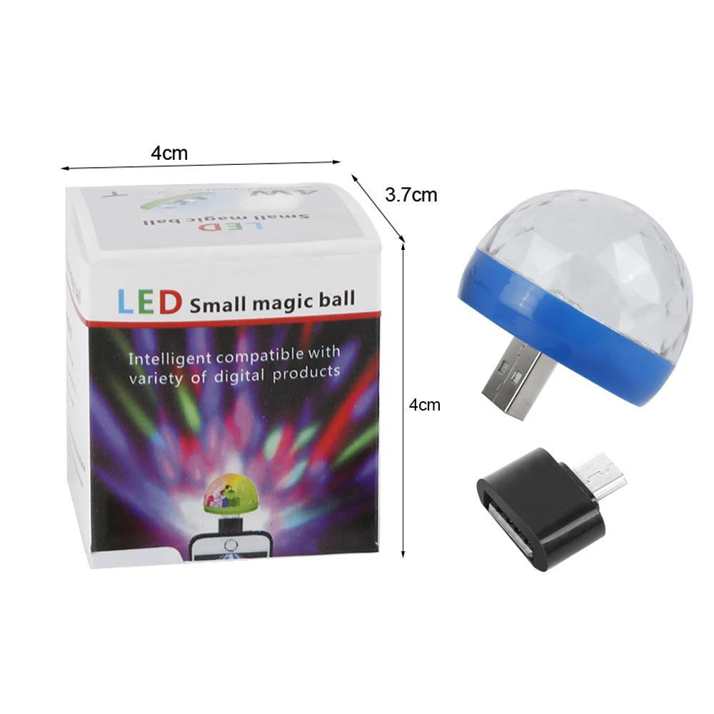 Новые мини USB Вечерние огни светодиодный портативный хрустальный магический шар красочный сценический светодиодный диско-свет домашние вечерние украшения для караоке