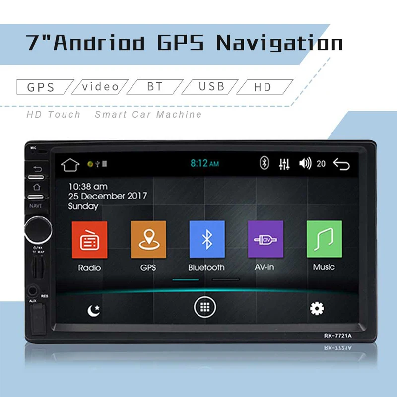 Cheap Automobile Capacitance Screen 7 Inch Vehicle Mounted Bluetooth Dual Spindle Machine MP5 Player GPS Navigation Integrated Machine 2