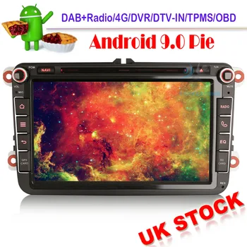 

8" Car stereo Android 9.0 Autoradio SatNav DAB+ GPS OBD DVT-IN For VW PASSAT GOLF EOS Touran TIGUAN SEAT WiFi 4G DVR