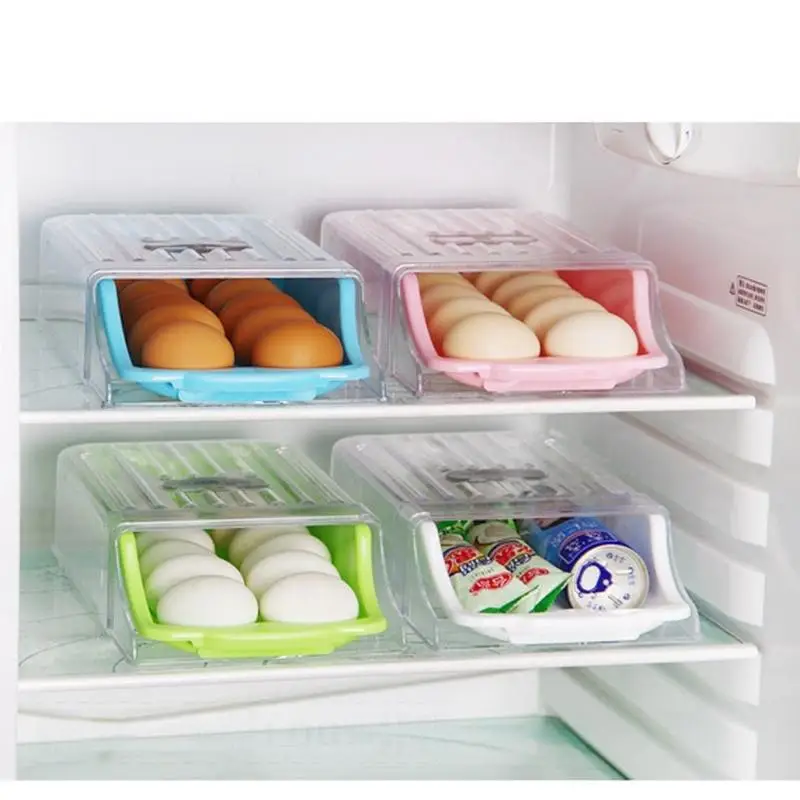 

Adeeing Kitchen Home Refrigerator Storage Plastic Drawer Type Egg Holder Box Container Dispenser Case ship from Russia