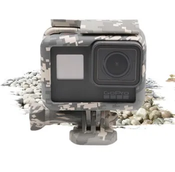 Для Gopro рамка Корпус защитный корпус армейский зеленый+ одиночный винт+ Базовое крепление для Go Pro Hero 5 6 7 черный Новые аксессуары - Цвет: Gery Color