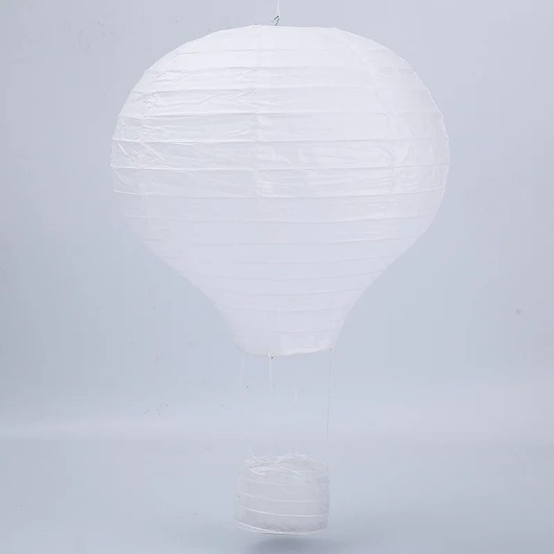 30cm 40cm hot air balloon chinese lantern rainbow heart striped printed lampion babyshower birthday wedding party decorations - Цвет: White