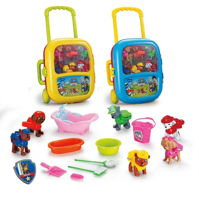 

Paw patrol trolley case toy model set tool suitcase boy girl play house toy suitcase trolley case children gift toy
