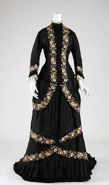 

1878 French Dinner Dress Bustle Gown Historical Dress Antique Victorian Dressing Table 1800