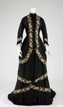 1878 French Dinner Dress Bustle Gown Historical Dress Antique Victorian Dressing Table 1800