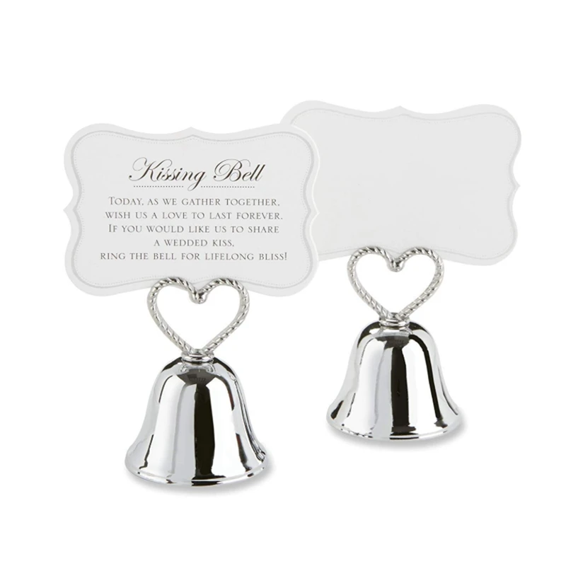 30 штук "Колокольчик для поцелуев" серебряный колокольчик для сидений/фото клип свадебные украшения стола, как свадебные украшения