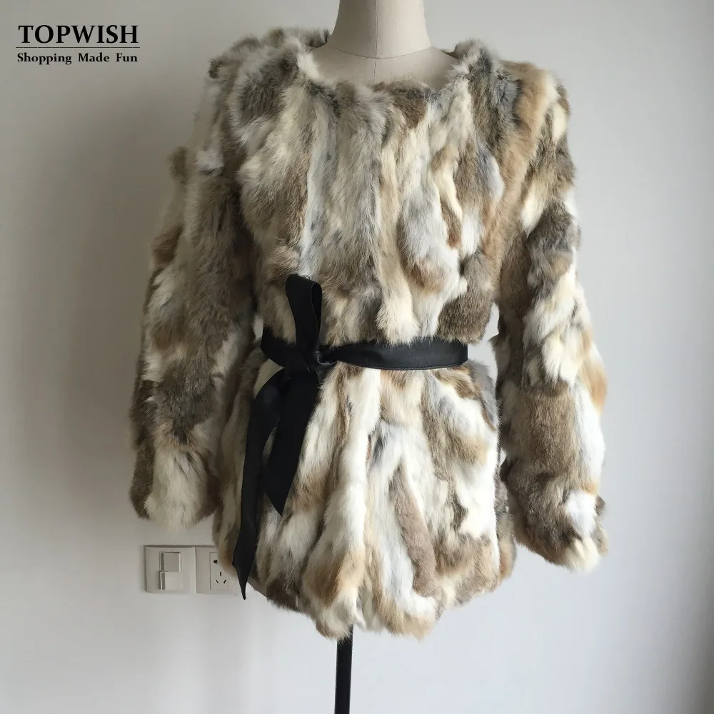 2019 New Arrival Women Fashion Real Rabbit Fur Coat 100% Natural multi colors Jacket TAH125 | Женская одежда