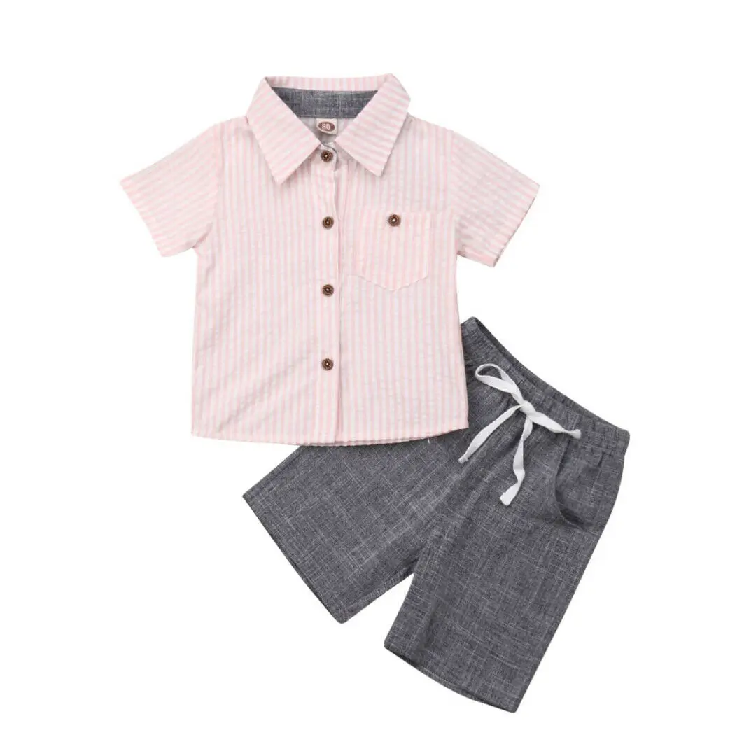 

IMCUTE New Style Toddler Baby Boys Stripes Cotton Top T-Shirt Short Pants Clothes 2Pcs Outfits Set