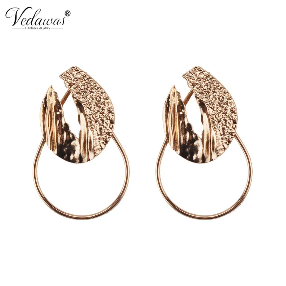 

Vedawas Punk Style Geometric Statement Earrings for Women Large Round Metal Maxi Earrings Women Punk Long Drop Earrings xg2009