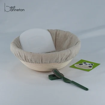 

Best banneton 10 Inch Banneton Proofing Basket Set - for Professional and Home Bakers Bowl Scraper and Brotform Cloth Liner lame