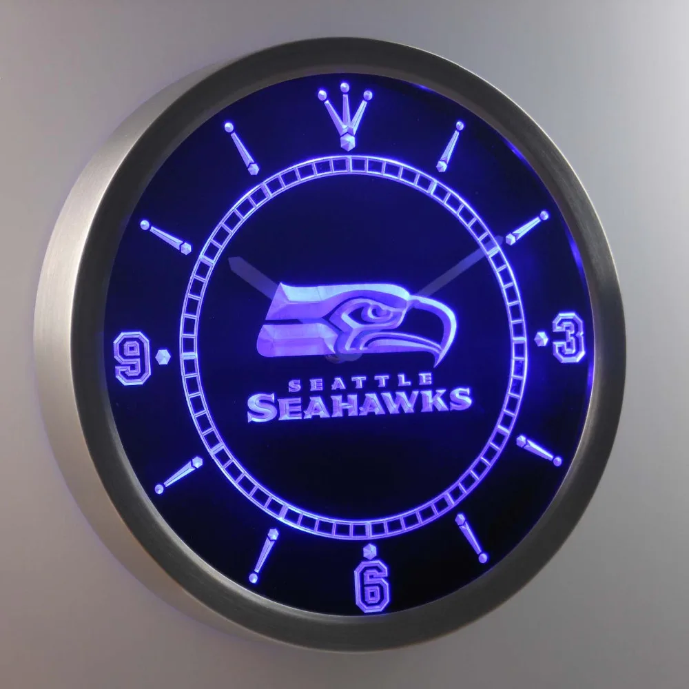 Seattle Seahawks Neon Sign LED Wall Clock