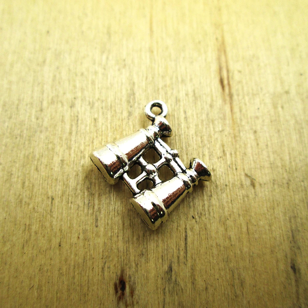 15pcs--16x15mm Binocular Charms 3D Binoculars Pendants,Telescope Charms  DIY necklace/ bracelets  charms antique silver tone