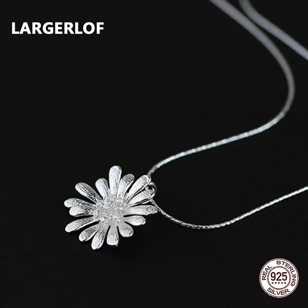 

LARGERLOF 925 Sterling Silver Necklaces & Pendants Women Jewelry Fine Flower Pendant PD41023
