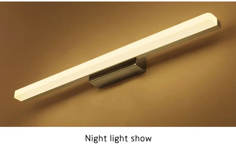 Черный и серебристый акриловый современный светодиодный настенный светильник для ванной, зеркальный передний светильник s, светодиодный настенный светильник, настенный светильник, 120, 100, 80, 60 см, светильники