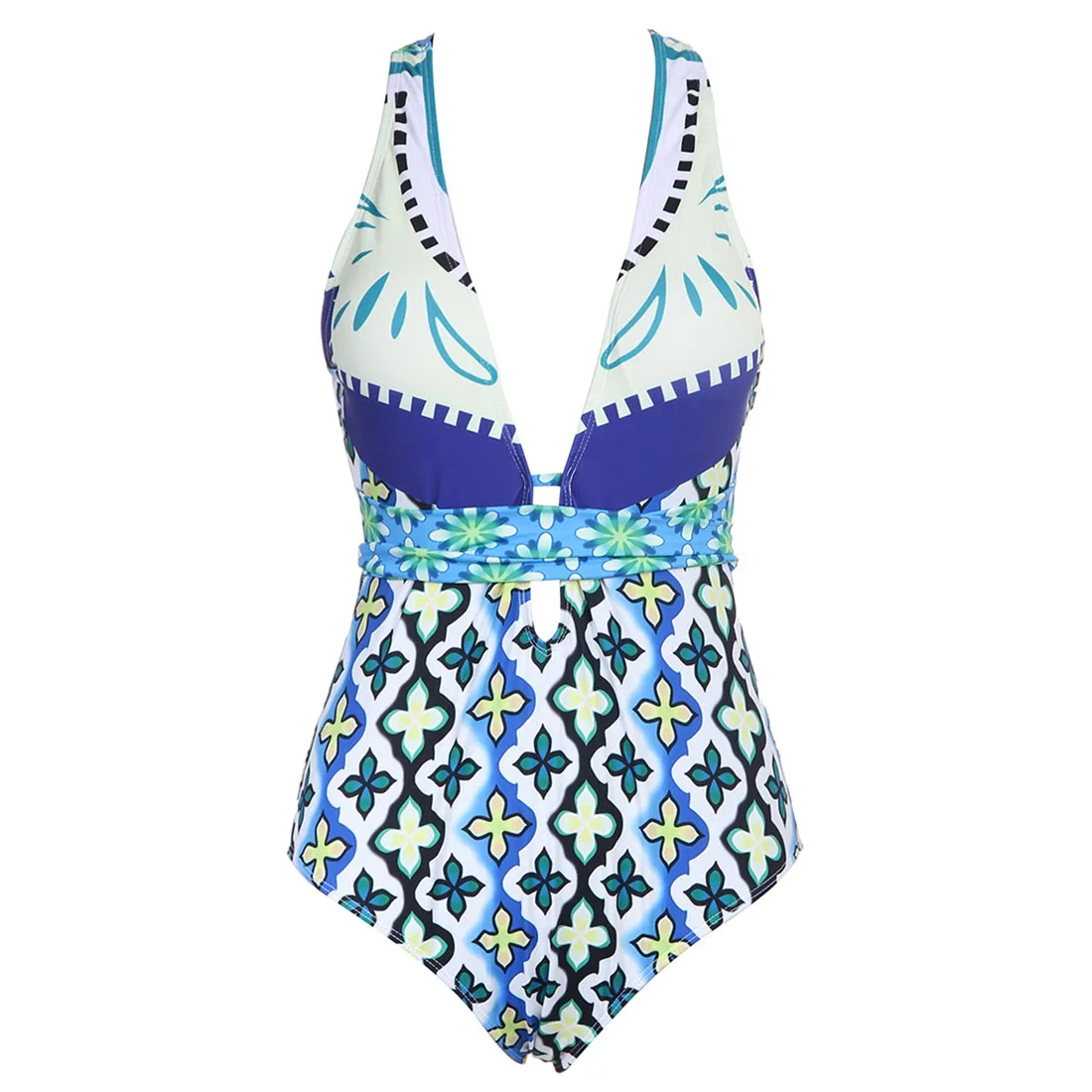 V neck 2018 One Piece Sexy Swimsuit high cut one piece swimwear women