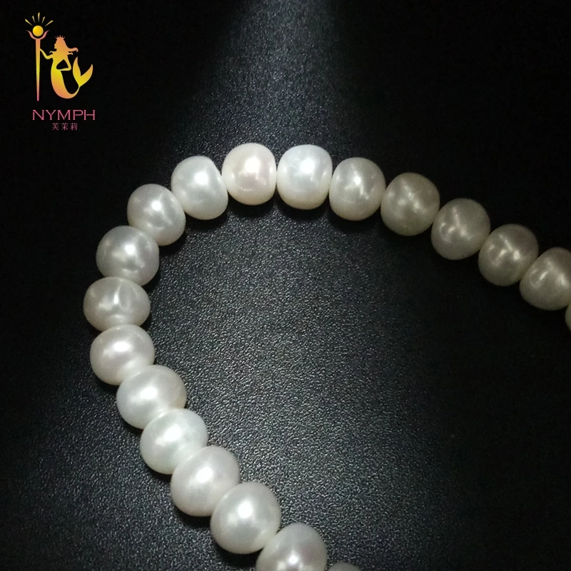 

NYMPH Pearl Beads DIY Accessories Necklace Bracelet Jewelry Natural Freshwater 8-9 mm Apple-Round BPY001