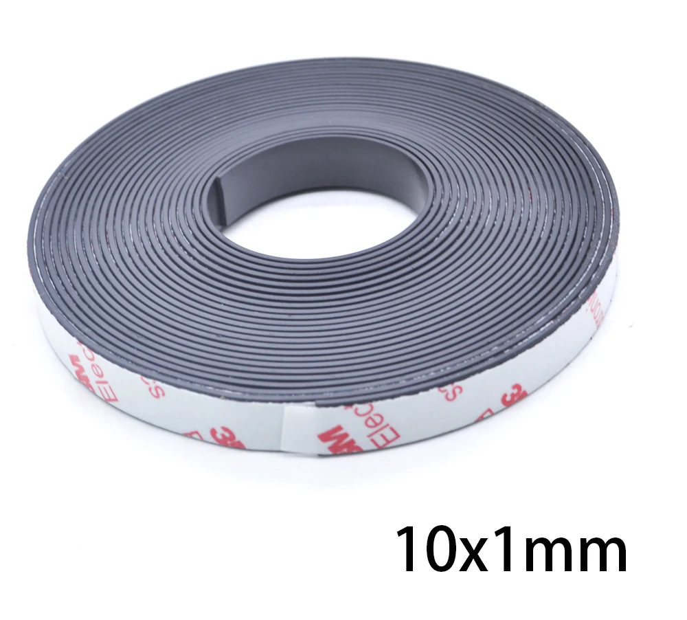 1 м/лот резиновый магнит 10*1 мм самоклеющиеся гибкие магнитные полосы резиновая магнитная лента ширина 10 мм толщина 1 мм
