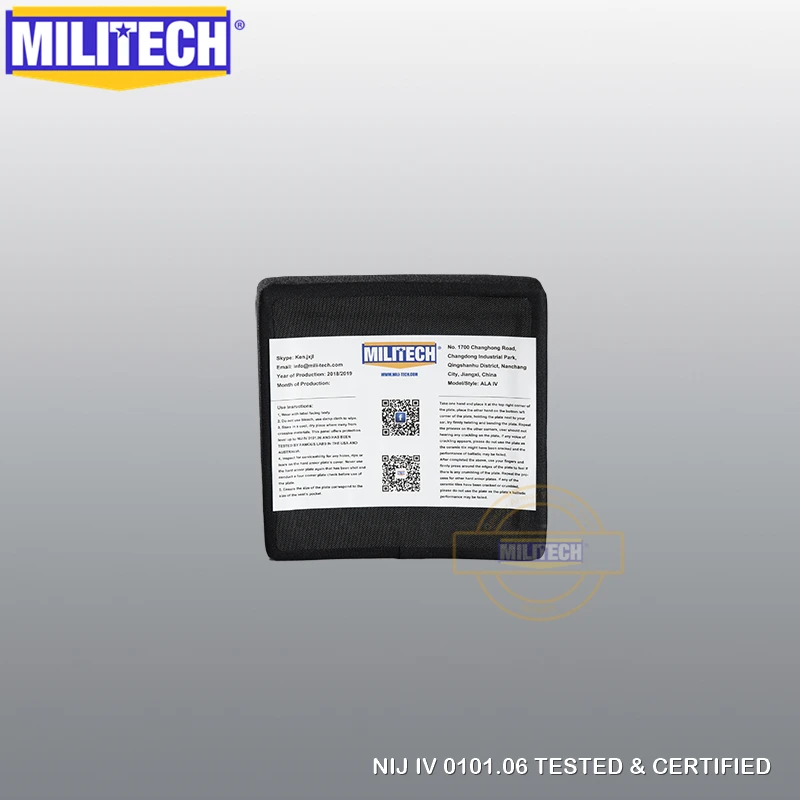 MILITECH 6 ''x 6'' 1 предмет nij IV автономный Bulletproof сбоку SAPI Панель Al2o3 + PE nij IV Stand Alone баллистических сбоку ESAPI панель