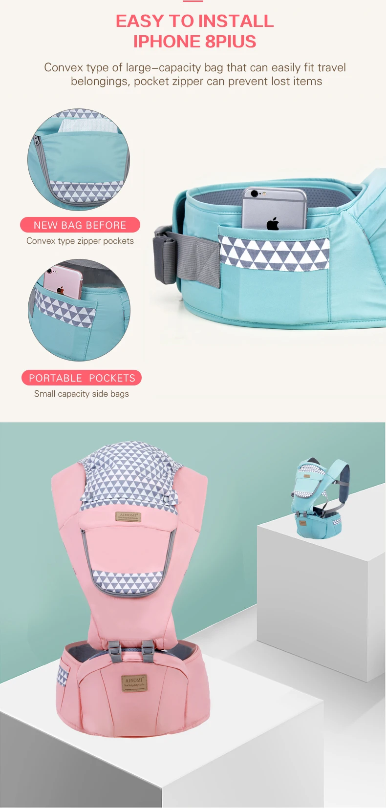 Ainomi Porte Bebe Ergonomique Sac A Dos Pour Nouveau Ne Prevention Des Jambes De Type O Echarpe Kangourou Aliexpress