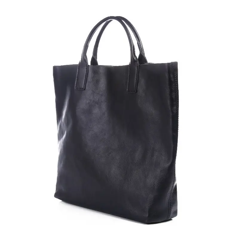 

LOEIL Women's first layer cowhide large capacity tote bag Europe and America simple solid color leather ladies handbag