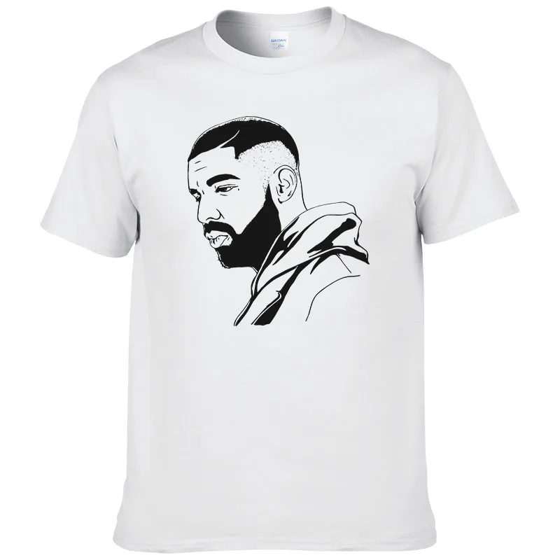 2016 летняя хлопковая футболка с коротким рукавом с рисунком Дрейка Мужская футболка высокого качества homme футболка для полных брендовая