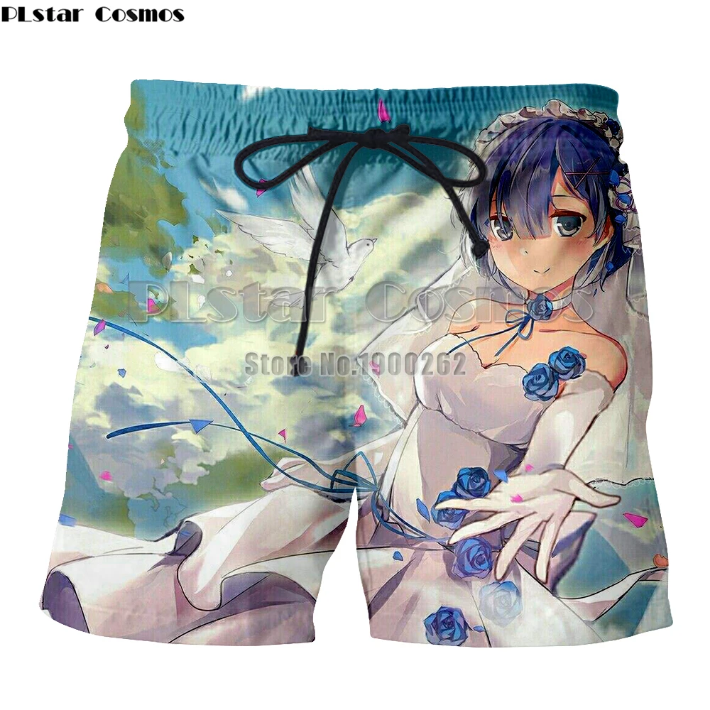 PLstar Cosmos мультфильм аниме Re Zero Rem Круглые новые стильные модные мужские шорты с принтом 3d Повседневные Шорты