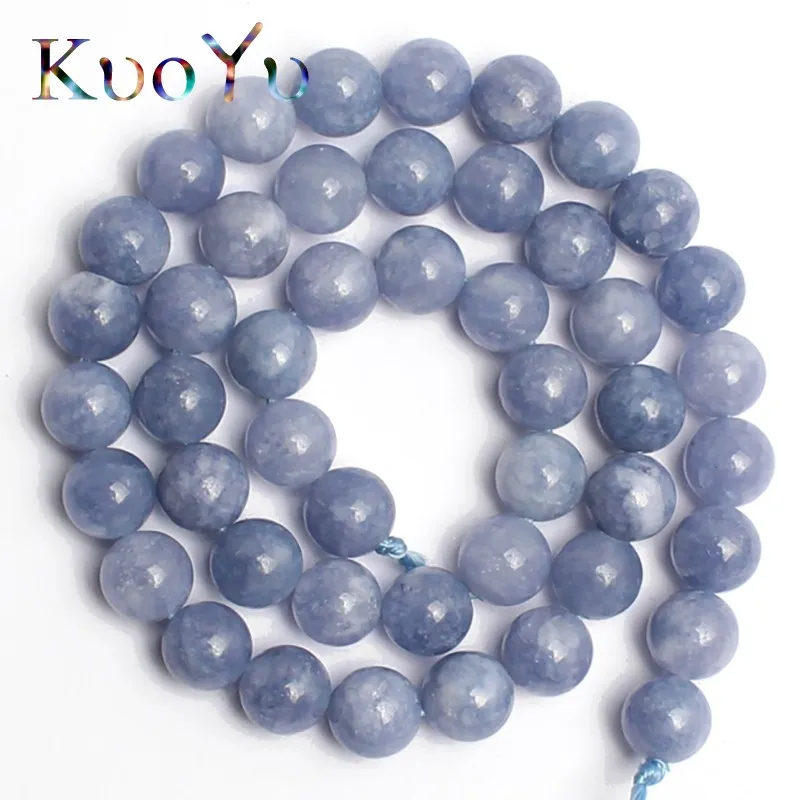 

Natural Angelite Beads Loose Stone Beads For Jewelry Making 15" inches 6 8 10 12mm Diy Bracelets Pendant Necklace Wholesale