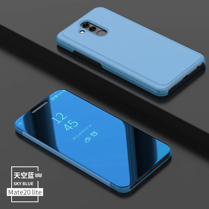 Новый чехол для Huawei mate20 lite Smart S View Mirror кожаный флип-чехол с твердой подставкой huawei