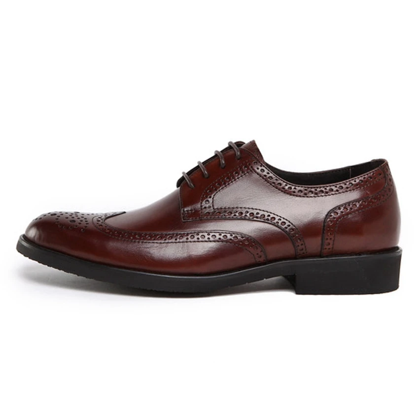 Los Negro Auténtico marrón Pie Brogue Hecho Vintage Zapatos Partido Hombre vino Formal Derby Nuevo Dedo Redonda Hombres Del Tallada A Cuero Tinto Vestido Mano Ymx429 De Oxfords gXqxES
