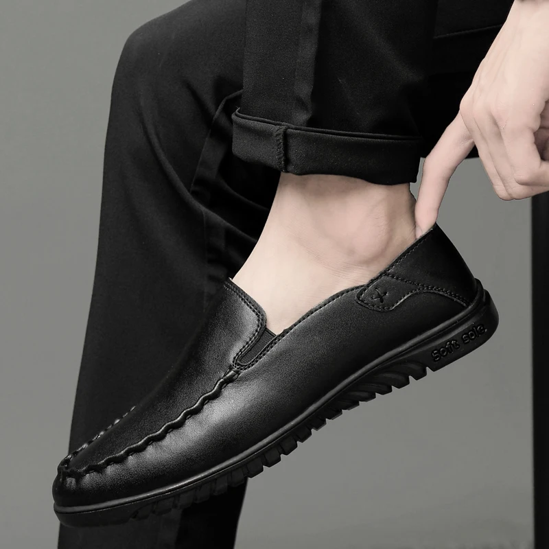 

Men Shoes loafers Genuine Leather Men cow Leather Driving Loafers outdoor slip on fashion Moccasins Man Loafers Flat Shoes L4