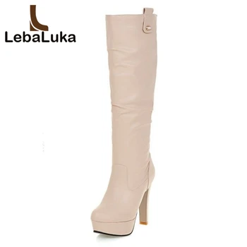 

Tuyoki Women Shoes Women Boots Knee High Boots High Heeled Thin Heels With Fur Slip On Concise Fashion Footwear Size 34-43