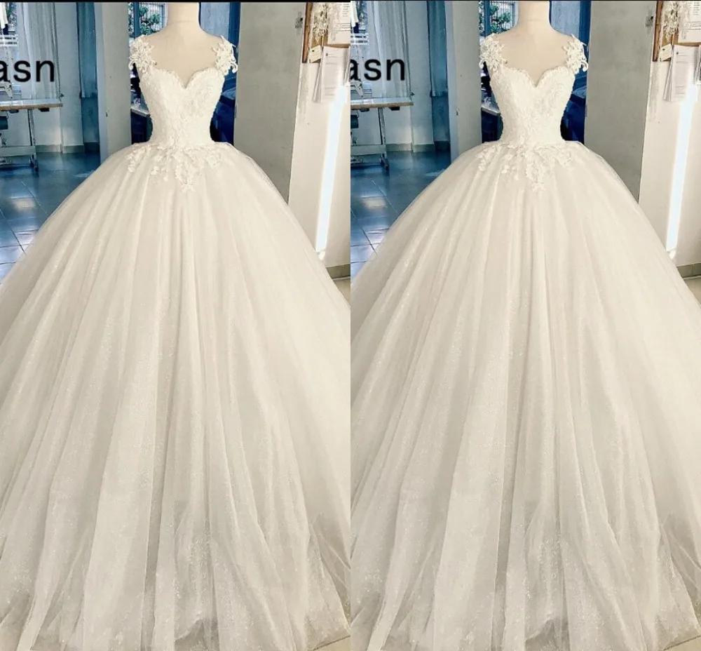 Бальное Платье de mariage белое кружевное свадебное платье принцессы с аппликацией