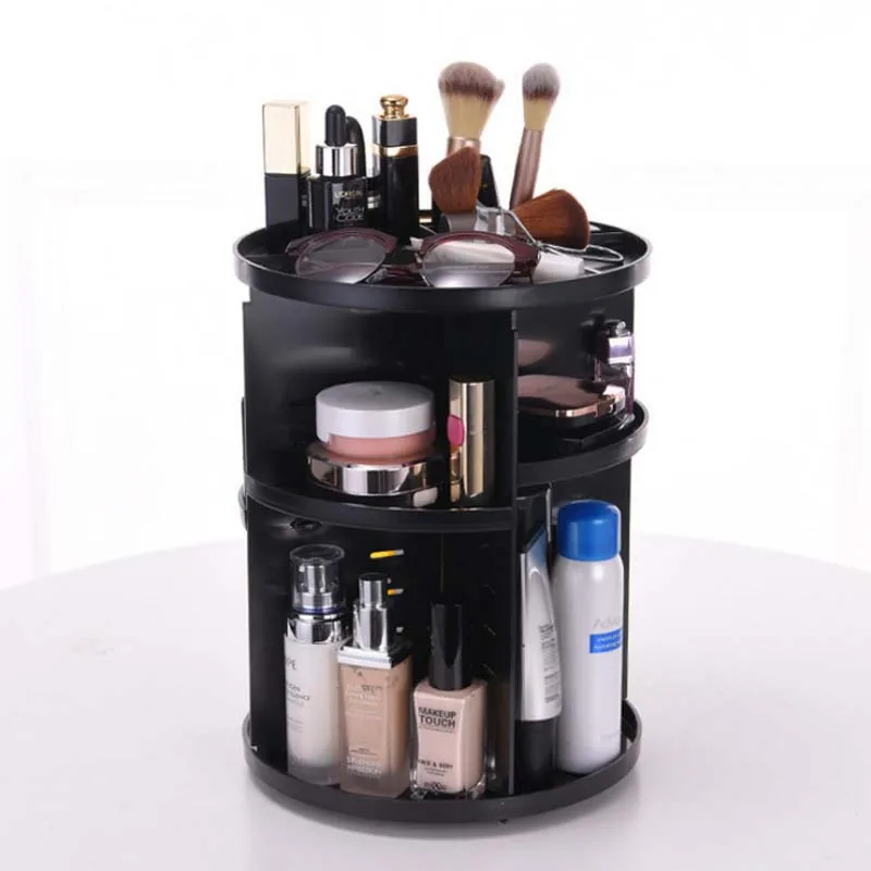 makeup drawers White 1PC 360 Degrees Rotating Cosmetic Storage Rack Lipstick Jewelry Case Holder Display Stand Cosmetic Box MakeUp Organizer best makeup organizer