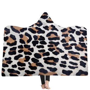 

Hooded Blanket 3D Digital Print Animal Skin Series Wolves Painting Fleece Wearable Blanket for Adults Kids Throw Blanket