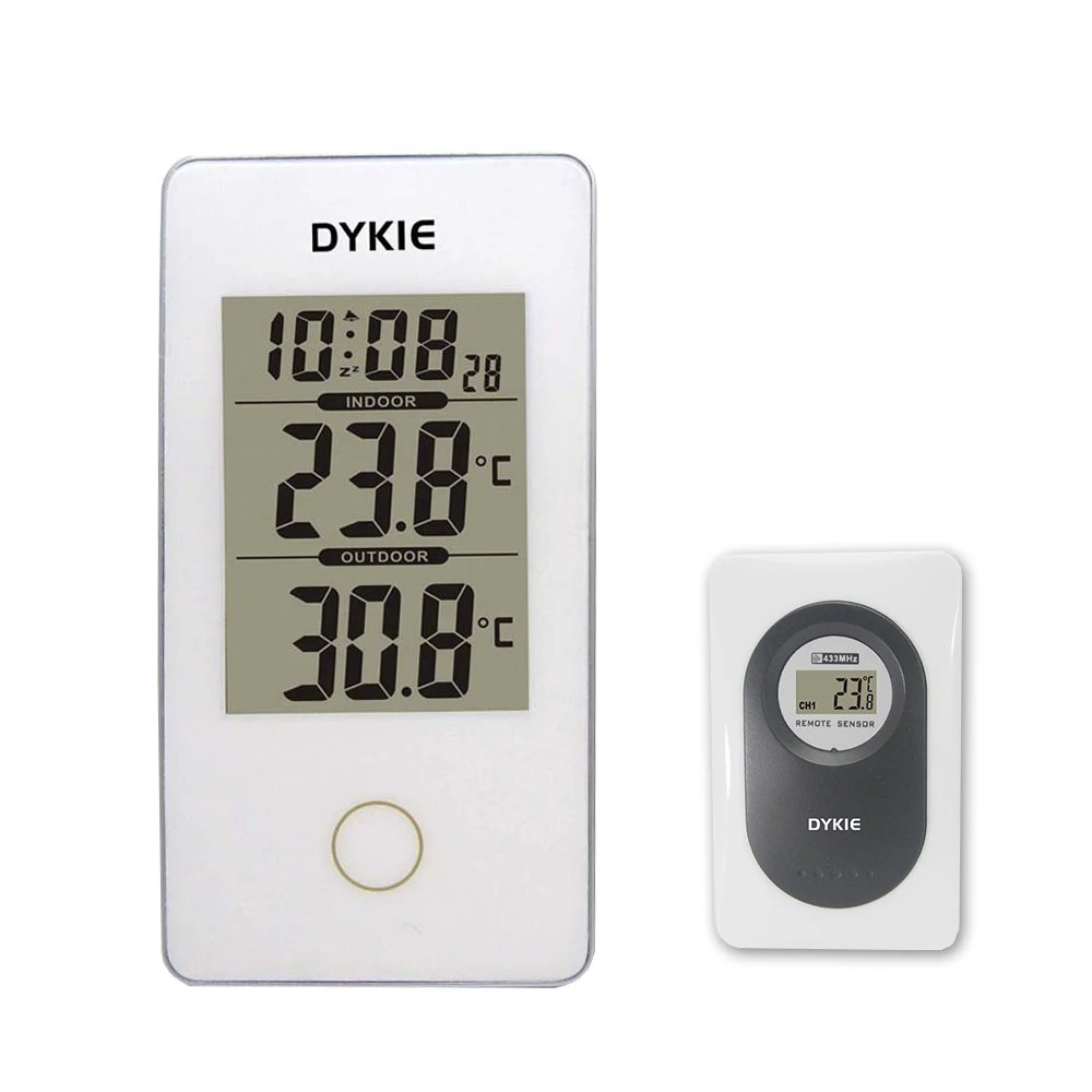

DYKIE HOT Style Wireless Weather Station Digital LCD Indoor Outdoor Thermometer Electronic Temperature Meter Alarm Clock Snooze