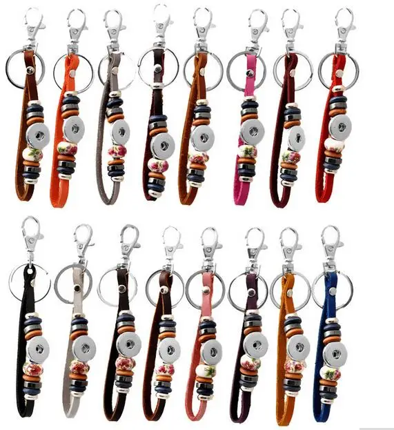 

P00436 OEM ,ODM welcome newest top leather button key chain pendant