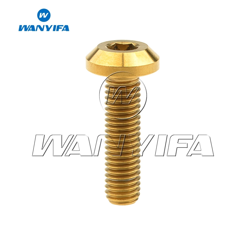 Титановый "Wanyifa" M8x 15 20 25 30 35, 40 мм шестигранный ключ болт с головкой в форме пуговицы винт для уход за кожей лица маска Велосипедный спорт мотоцикл стоп-сигнал - Цвет: Gold