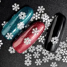 1 коробка Красота Косметика очаровательные DIY наклейки для ногтей s Мода 3D Снежинка Маникюр клей для ногтей стикер Рождественский подарок-украшение