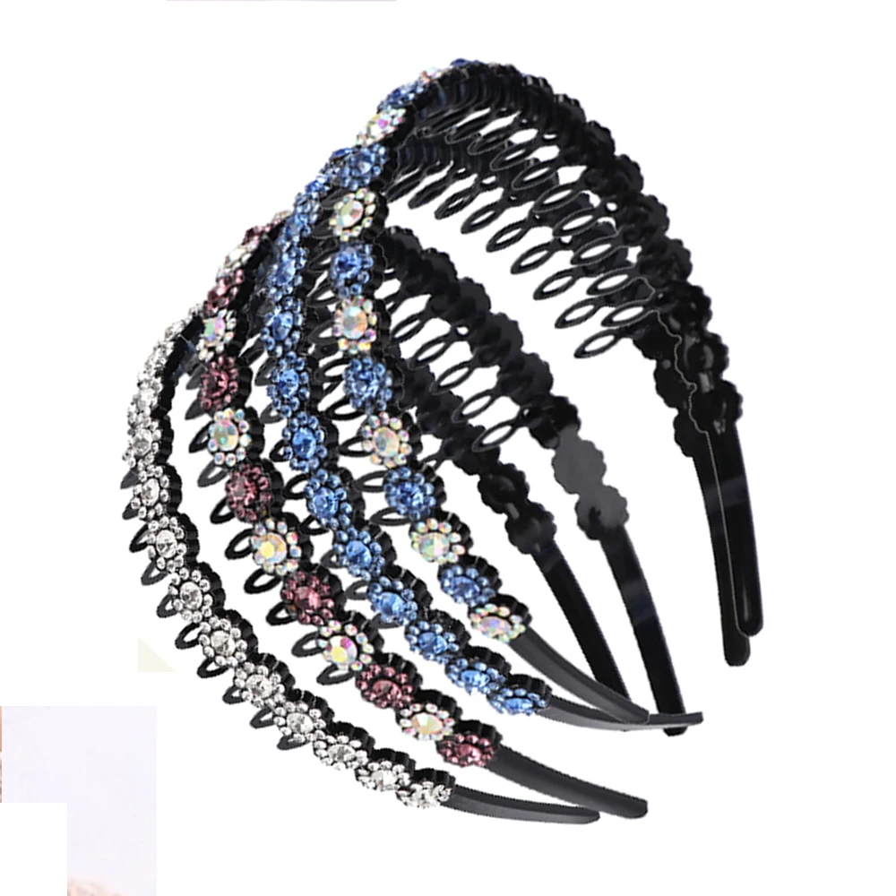 

Luxury Elegant Women Rhinestone Hair Hoop Flower Hairband Crystal Tiara Girls Lovely Headdress Korean style Hair Accessories