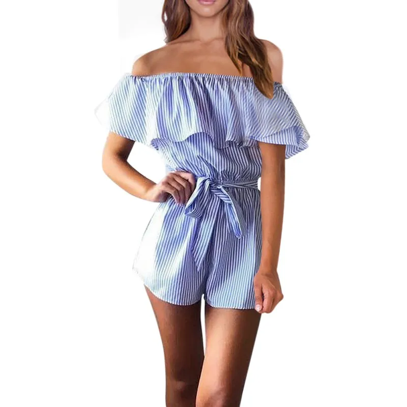 Women Sexy Off Shoulder Jumpsuits Romper Summer Beach Wear Swimwear