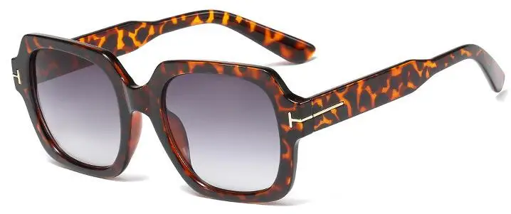 C13 leopard gray T солнцезащитные очки с надписями Для женщин пикантные дизайнерские черные солнцезащитные очки с квадратными линзами с модный бренд солнцезащитные очки для женщин защита - Цвет линз: C13 leopard gray